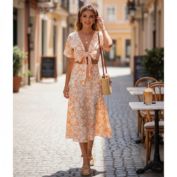 Charlie Holiday McKenzie Top and Maya Skirt Set Bloom Size Small